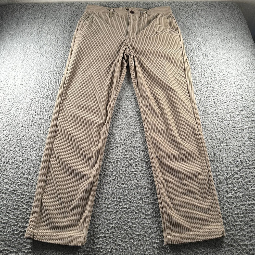 Katin Pants Mens 32 Beige Chunky Corduroy Straight Leg Stretch Casual Skate Surf